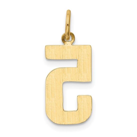 14k Yellow Gold, Athletic Collection Medium Polished Number 5 Pendant - Picture 3 of 5